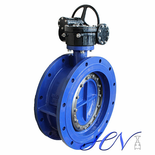Industrial Cast Iron Double Flange Soft Seated Centric Butterfly Valve